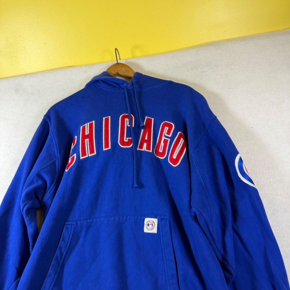 Stitches Chicago Cubs Mens Medium Royal Blue Fleece Pullover Hoodie MLB Baseball